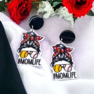 Ballpark Mom Life Dangle Earrings - Celebrate #MomLife in Style!⚾️ NWT